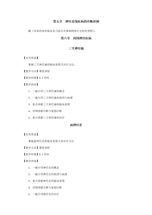 神经病学课程教学大纲