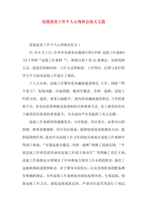 巡视巡查工作个人心得体会范文五篇.docx