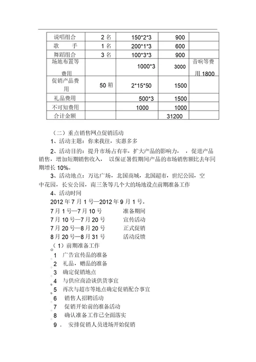 脉动促销策划书