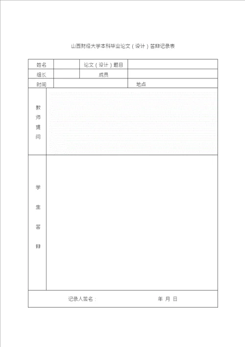 山西财经大学论文格式