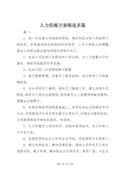 人力资源方案精选多篇.docx