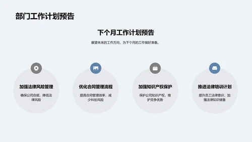 法务工作月度总结报告PPT模板