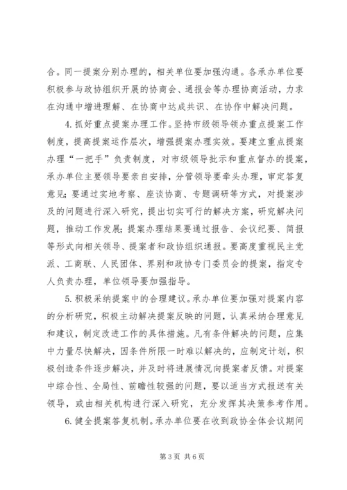 人民政协提案办理工作意见.docx