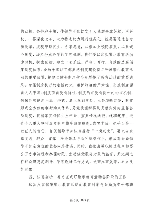 国资局反腐倡廉警示教育行动动员讲话稿.docx