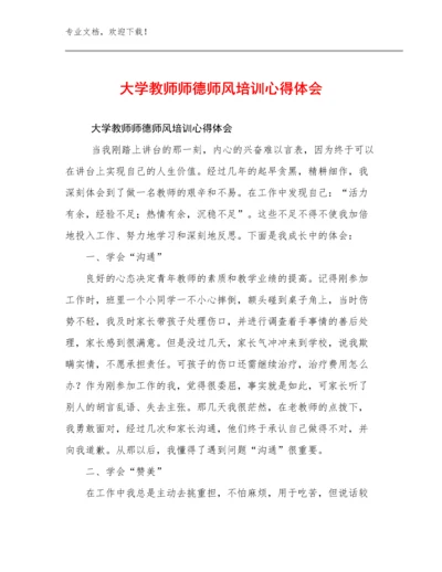 最新大学教师师德师风培训心得体会优选范文14篇.docx