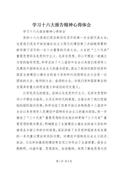 学习十六大报告精神心得体会.docx