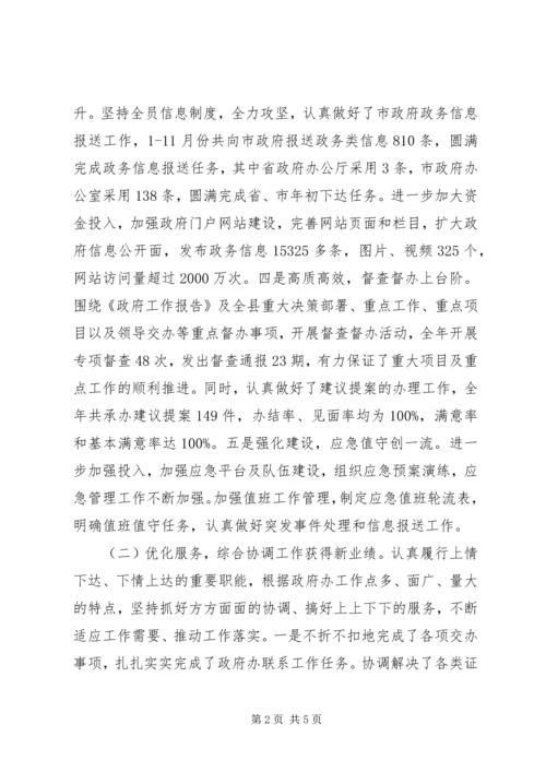 乡镇政府办年度工作总结.docx