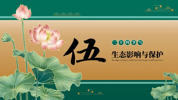 绿色古风二十四节气夏至节气介绍PPT模板