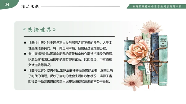 《悲惨世界》读书分享名著导读PPT模板