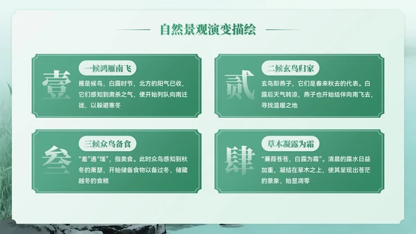 绿色系中国风白露节气介绍PPT模板