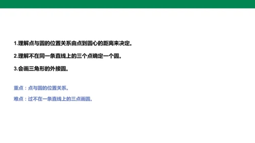 人教版九年级上册24.2.1 点和圆的位置关系  课件（共20张PPT）