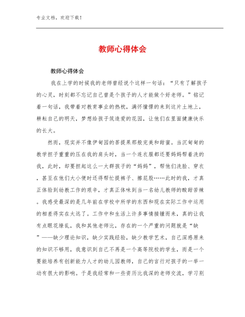 最新教师心得体会范文30篇.docx