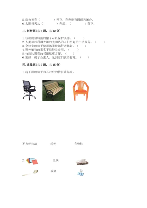 教科版小学二年级上册科学期末测试卷含答案【考试直接用】.docx