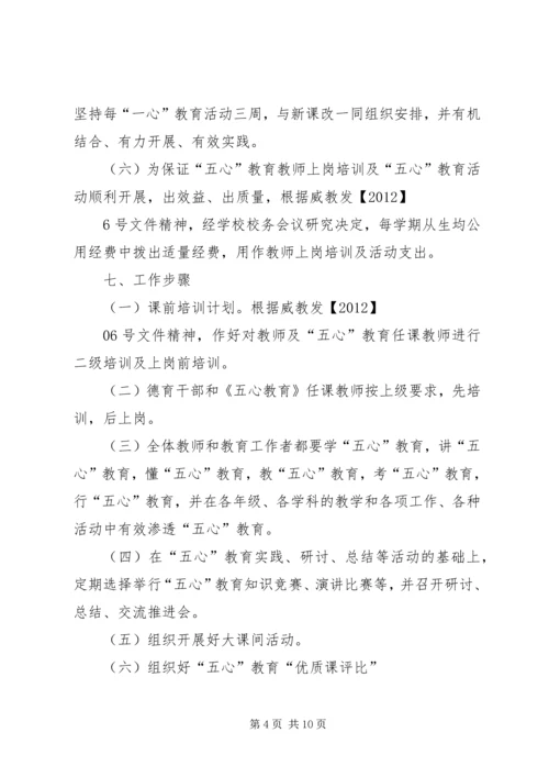 麻乍镇教育管理中心“五心”教育工作目标管理实施方案.docx