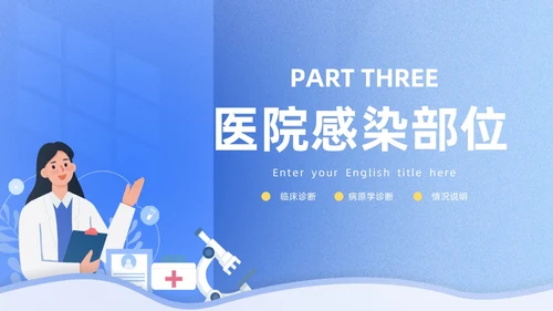 蓝色插画风图示医院PPT院感知识培训