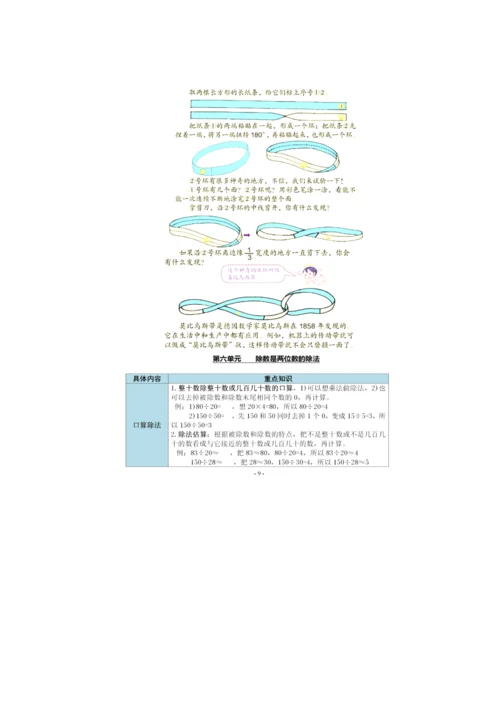 人教数学四年级上册1~9单元知识点梳理.docx