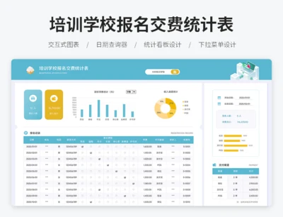 培训学校报名交费统计表