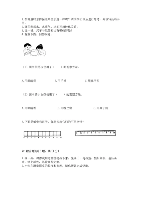 教科版一年级上册科学期末测试卷各版本.docx