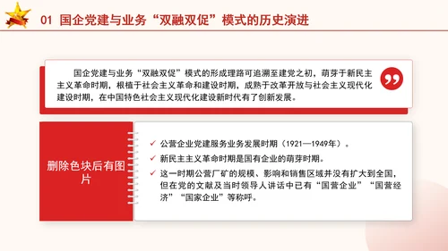 国企党建与业务双融双促模式专题党课PPT