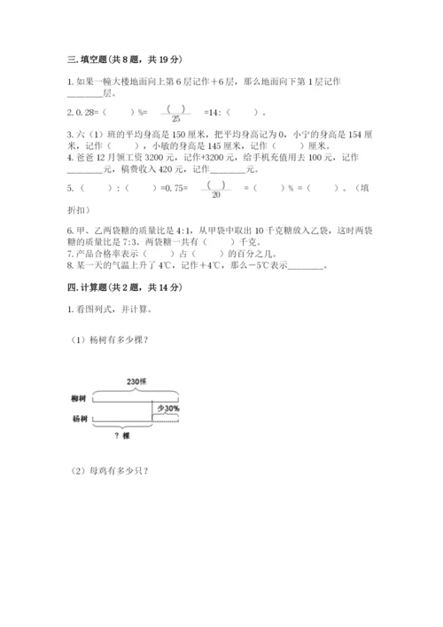 大同市新荣区六年级下册数学期末测试卷往年题考.docx