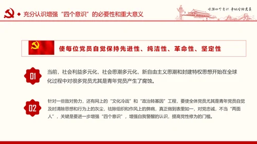 增强四个意识争做合格党员PPT模板