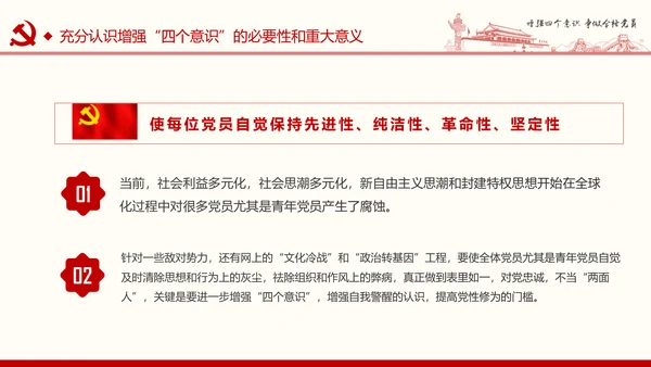 增强四个意识争做合格党员PPT模板