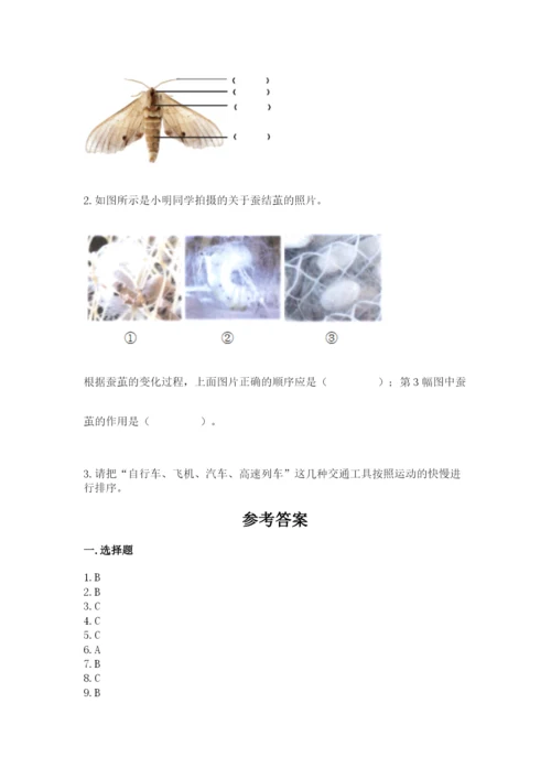 教科版小学科学三年级下册期末测试卷附参考答案【考试直接用】.docx