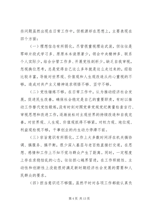 XX年度民主生活会个人发言提纲 (3).docx