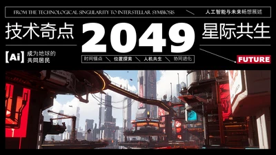 黑红潮流风人工智能介绍PPT模板