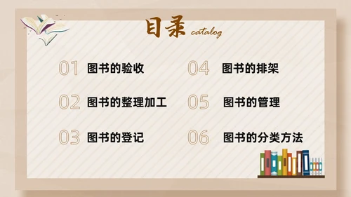 彩色简约卡通中小学校图书馆管理员业务培训PPT模版