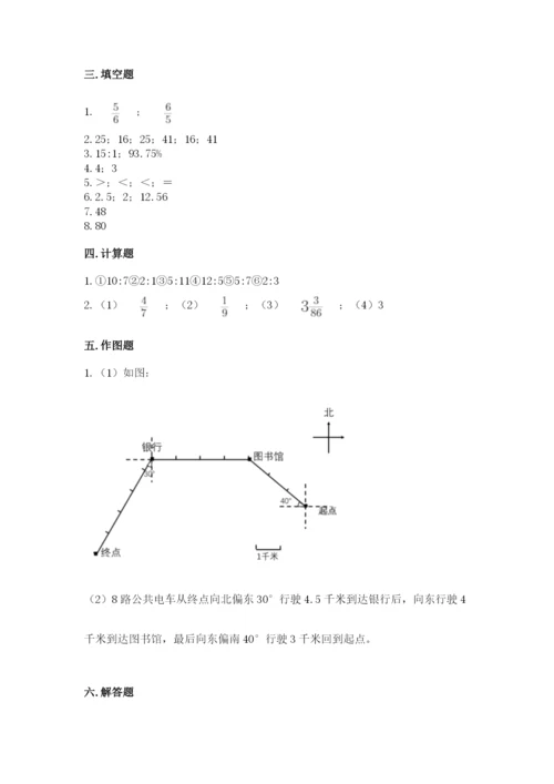 小学六年级上册数学期末测试卷含答案【满分必刷】.docx