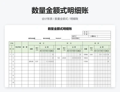 数量金额式明细账