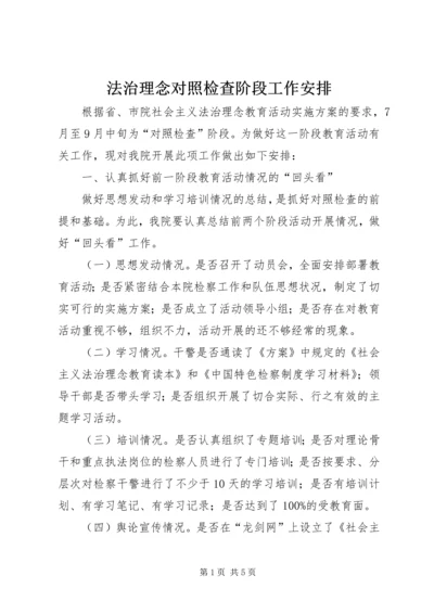 法治理念对照检查阶段工作安排.docx