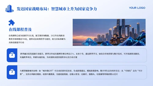 蓝色科技质感智慧城市发展宣传