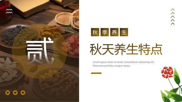 老人秋季养生，中医养生馆PPT模板