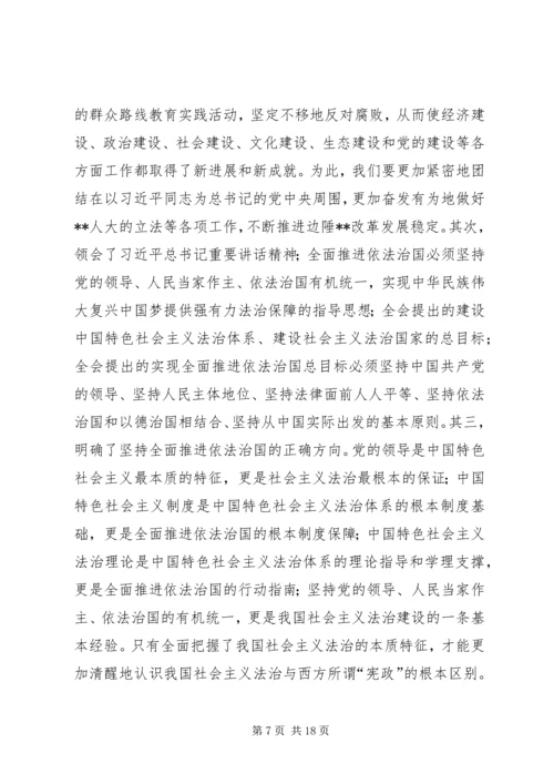 学习贯彻落实党的十八届四中全会精神.docx