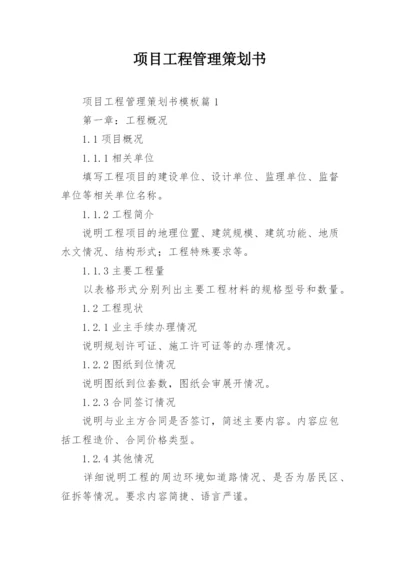 项目工程管理策划书.docx