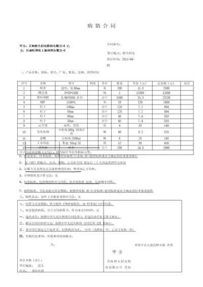 工业品购销合同