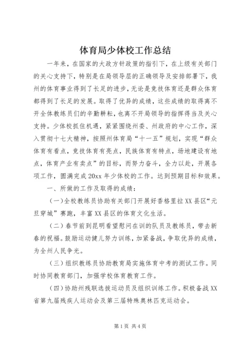 体育局少体校工作总结.docx