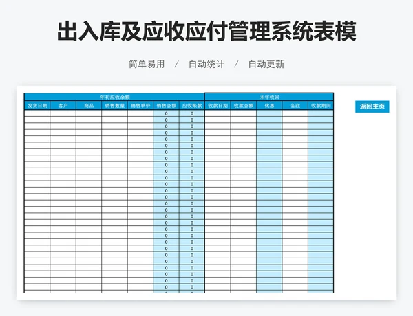 出入库及应收应付管理系统表模版