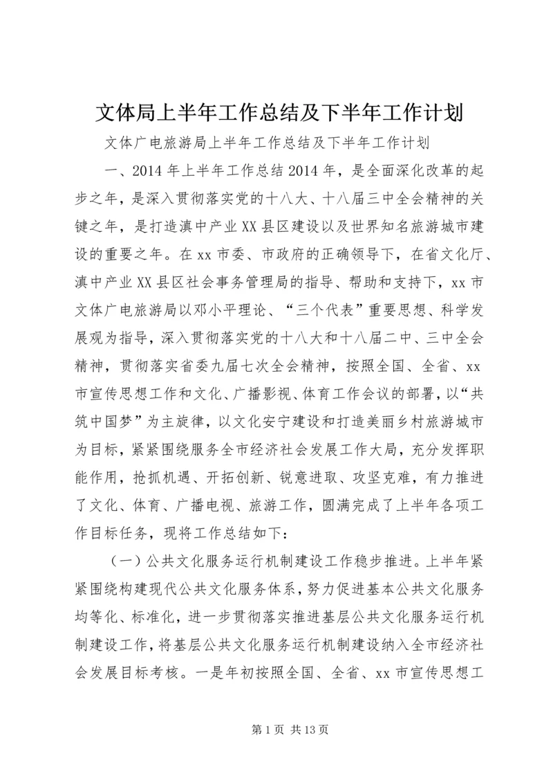 文体局上半年工作总结及下半年工作计划 (3).docx