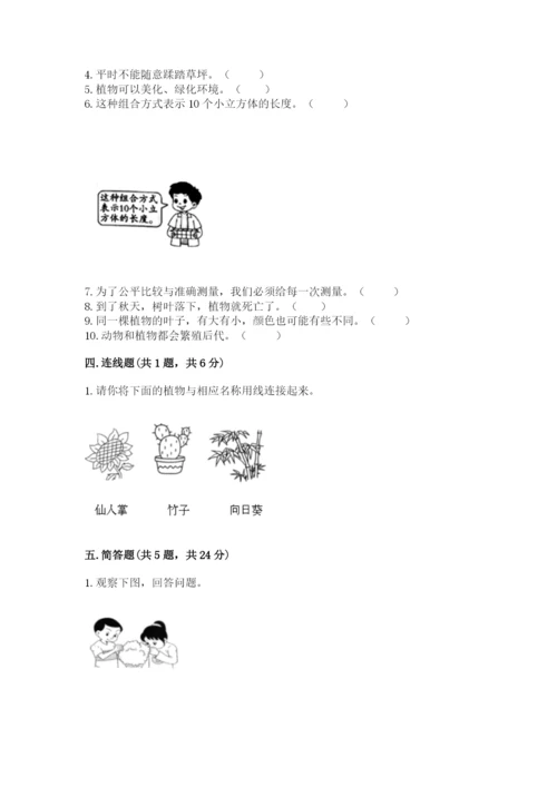 教科版一年级上册科学期末测试卷含答案（夺分金卷）.docx