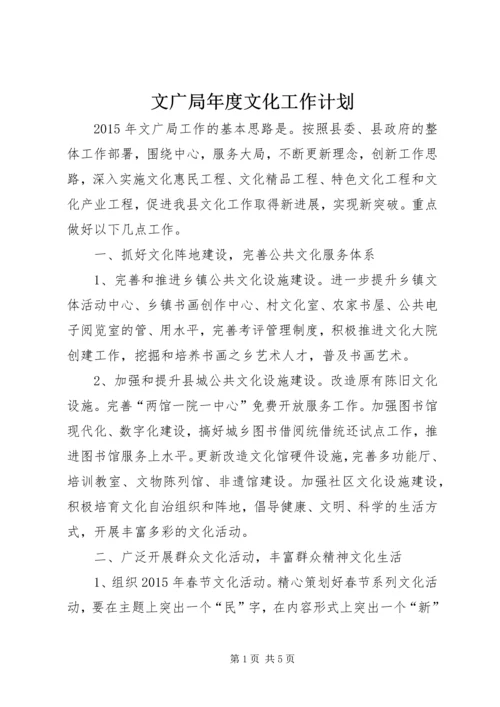 文广局年度文化工作计划.docx