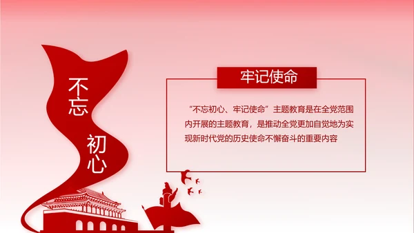 不忘初心牢记使命党支部工作总结汇报计划动态PPT模板