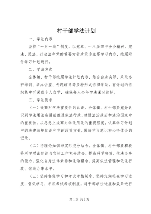 村干部学法计划.docx