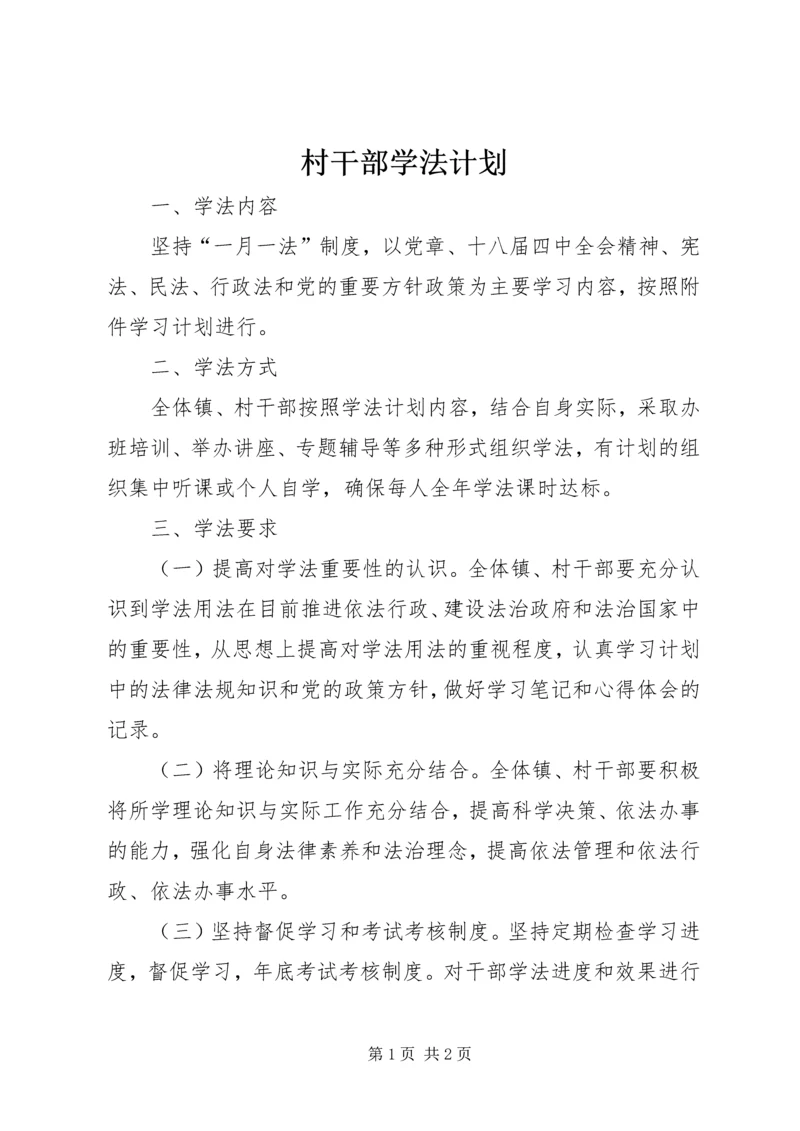 村干部学法计划.docx