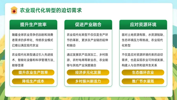 黄绿色插画风关于乡村全面振兴新征程PPT模板