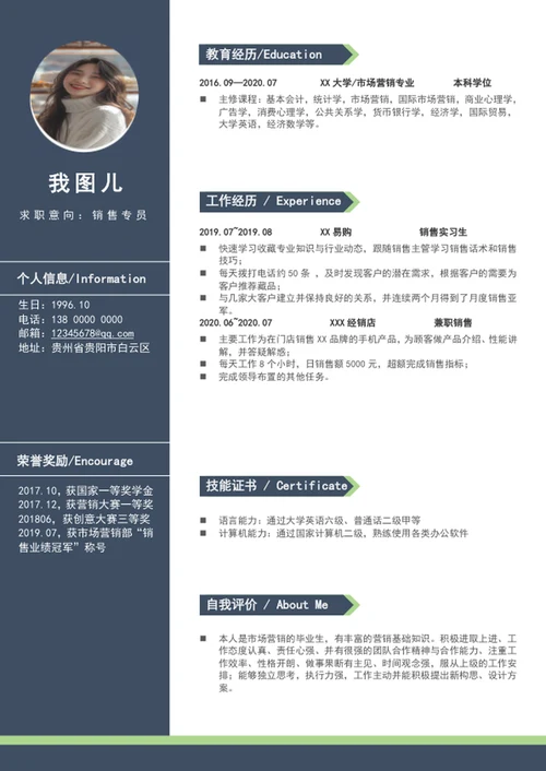 市场营销简历套装