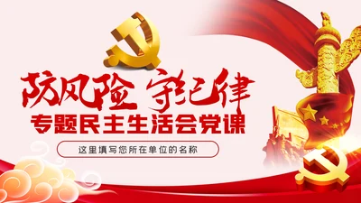 防风险守底线专题民主生活会对照检查材料PPT党课