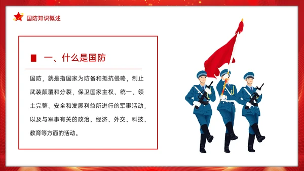 全民国防教育日班会通用PPT模板